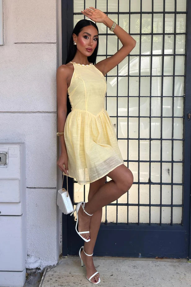 Vestido Mini Tejido Sin Mangas Galezzo