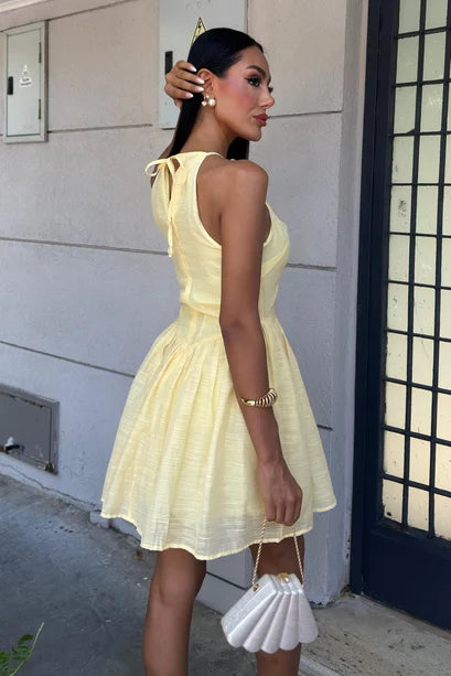 Vestido Mini Tejido Sin Mangas Galezzo